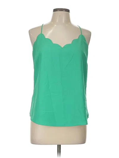 Pre-owned J. By J.crew Tank Top Green Halter Neckline Tops