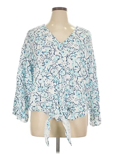 Pre-owned J By Joie 3/4 Sleeve Blouse In Blue