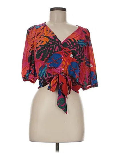 Pre-owned J By Joie 3/4 Sleeve Blouse In Red