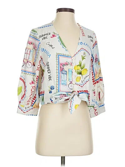 Pre-owned J By Joie 3/4 Sleeve Blouse In White