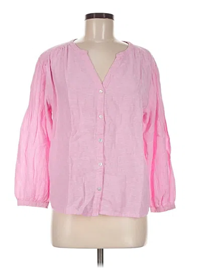 Pre-owned J By Joie 3/4 Sleeve Button Down Shirt In Pink