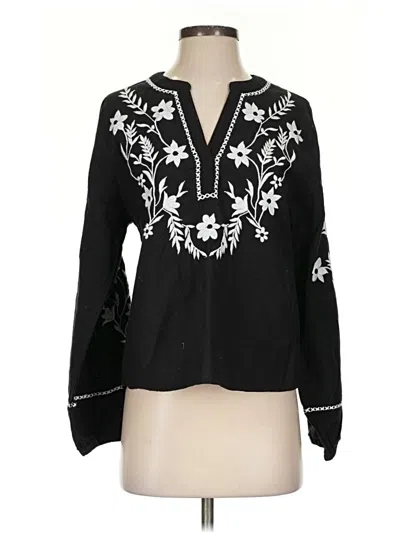 Pre-owned J By Joie Long Sleeve Blouse In Black