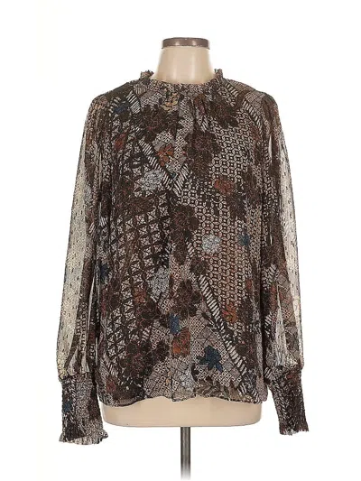 Pre-owned J By Joie Long Sleeve Blouse In Brown