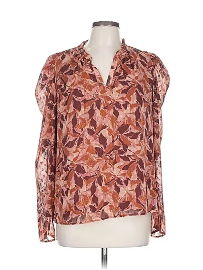 Pre-owned J By Joie Long Sleeve Blouse In Brown