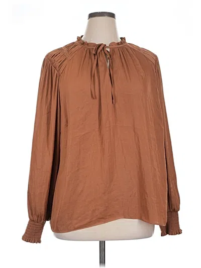 Pre-owned J By Joie Long Sleeve Blouse In Brown