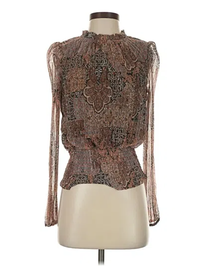 Pre-owned J By Joie Long Sleeve Blouse In Brown