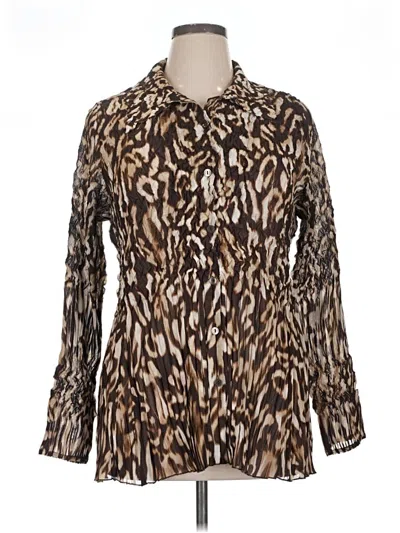 Pre-owned J By Joie Long Sleeve Blouse In Brown