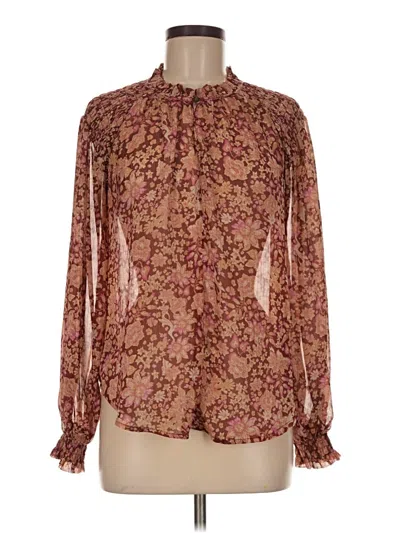 Pre-owned J By Joie Long Sleeve Blouse In Brown