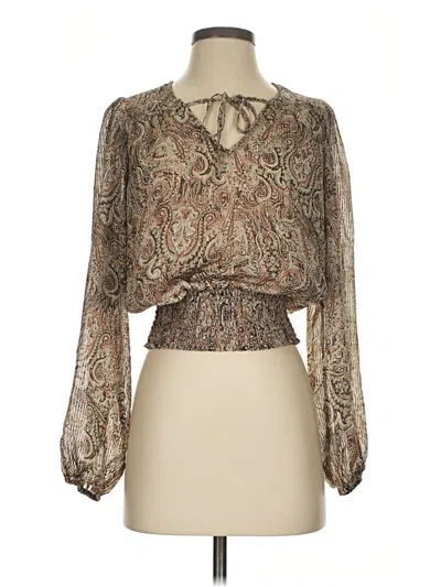 Pre-owned J By Joie Long Sleeve Blouse In Brown