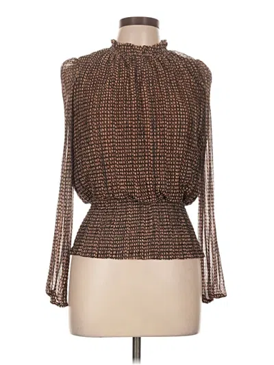 Pre-owned J By Joie Long Sleeve Blouse In Brown