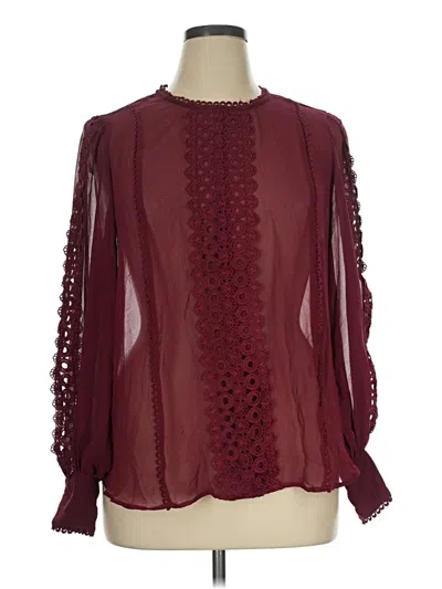 Pre-owned J By Joie Long Sleeve Blouse In Burgundy