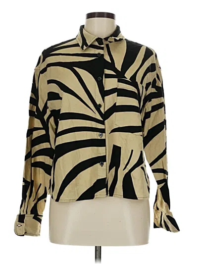 Pre-owned J By Joie Long Sleeve Blouse In Gold