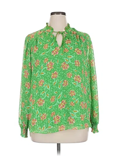 Pre-owned J By Joie Long Sleeve Blouse In Green