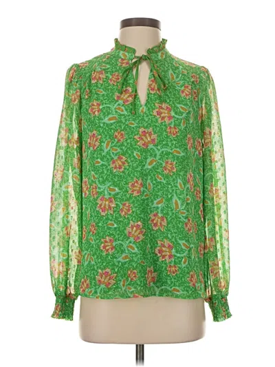 Pre-owned J By Joie Long Sleeve Blouse In Green