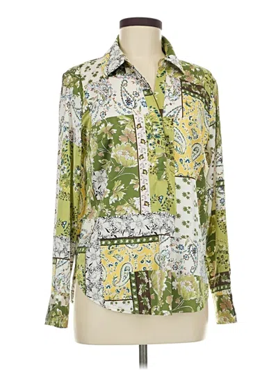 Pre-owned J By Joie Long Sleeve Blouse In Green