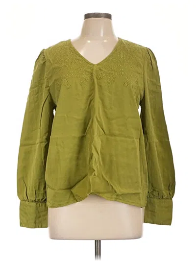 Pre-owned J By Joie Long Sleeve Blouse In Green