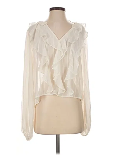 Pre-owned J By Joie Long Sleeve Blouse In Ivory