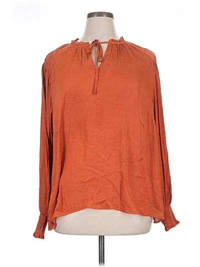 Pre-owned J By Joie Long Sleeve Blouse In Orange