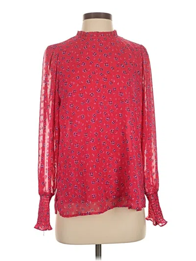 Pre-owned J By Joie Long Sleeve Blouse In Red