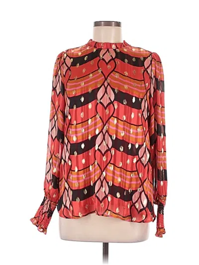 Pre-owned J By Joie Long Sleeve Blouse In Red