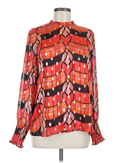 Pre-owned J By Joie Long Sleeve Blouse In Red