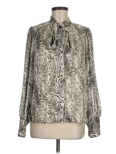 Pre-owned J By Joie Long Sleeve Blouse In Silver