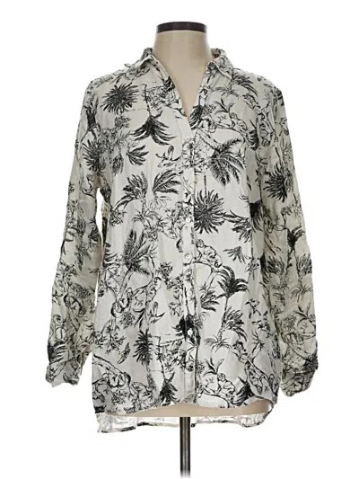 Pre-owned J By Joie Long Sleeve Blouse In Silver