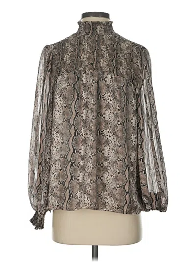 Pre-owned J By Joie Long Sleeve Blouse In Silver