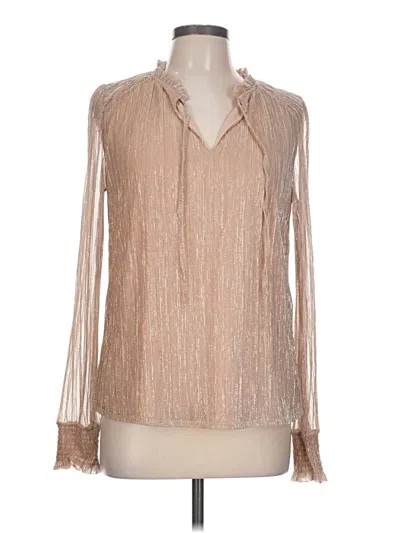 Pre-owned J By Joie Long Sleeve Blouse In Tan