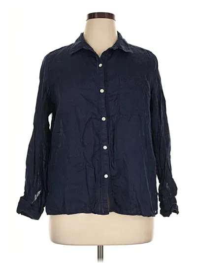 Pre-owned J By Joie Long Sleeve Button Down Shirt In Blue