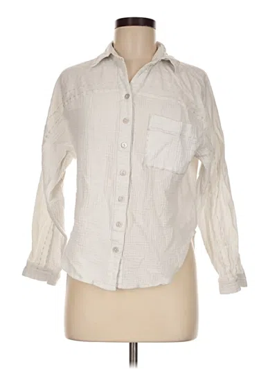 Pre-owned J By Joie Long Sleeve Button Down Shirt In Ivory