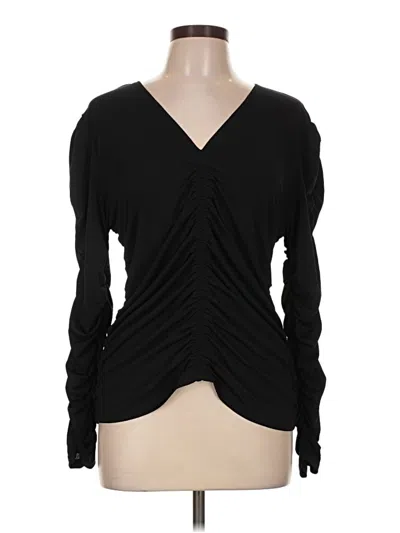 Pre-owned J By Joie Long Sleeve Top Black Plunge Neckline Tops