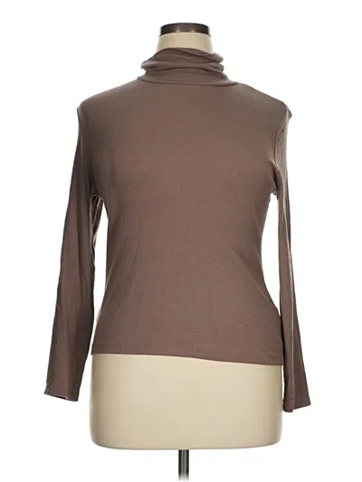 Pre-owned J By Joie Long Sleeve Top Brown Turtleneck Tops