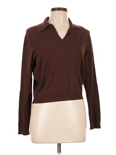 Pre-owned J By Joie Long Sleeve Top Brown Turtleneck Tops