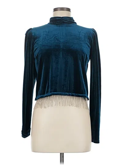Pre-owned J By Joie Long Sleeve Top Teal Turtleneck Tops In Blue