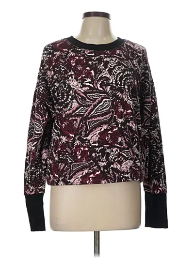 Pre-owned J By Joie Long Sleeve T-shirt In Burgundy