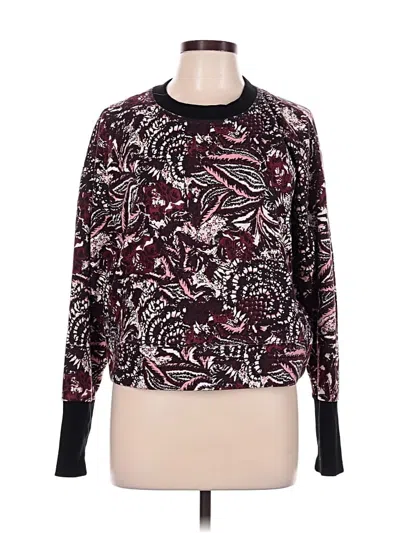 Pre-owned J By Joie Long Sleeve T-shirt In Burgundy