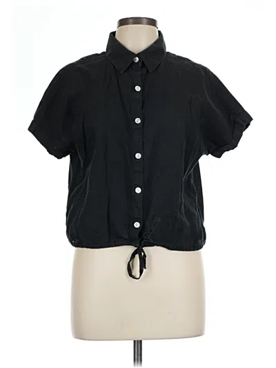 Pre-owned J By Joie Short Sleeve Blouse In Black