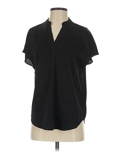 Pre-owned J By Joie Short Sleeve Blouse In Black