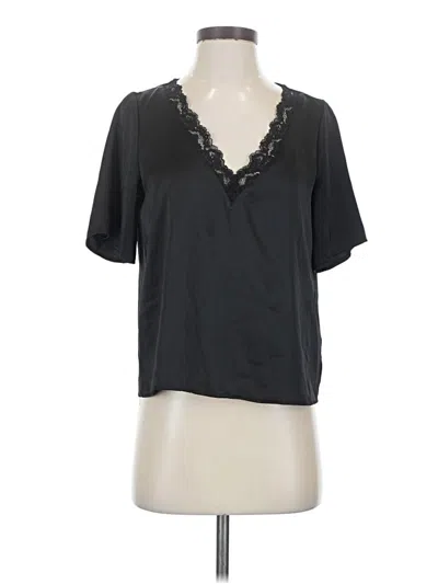 Pre-owned J By Joie Short Sleeve Blouse In Black