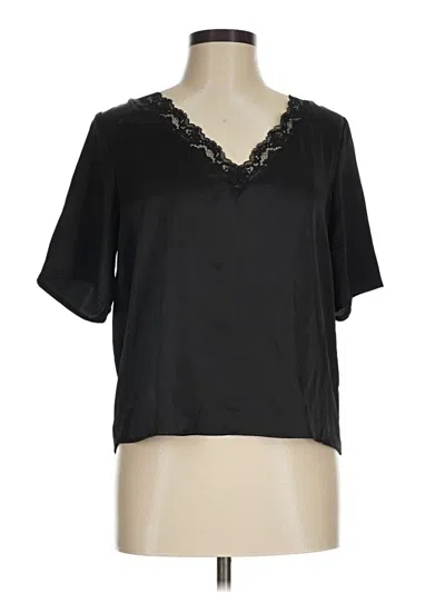 Pre-owned J By Joie Short Sleeve Blouse In Black