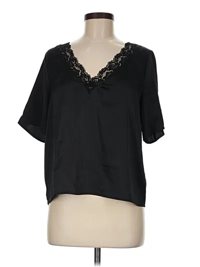 Pre-owned J By Joie Short Sleeve Blouse In Black