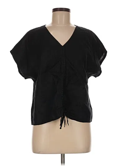 Pre-owned J By Joie Short Sleeve Blouse In Black