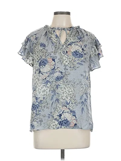 Pre-owned J By Joie Short Sleeve Blouse In Blue