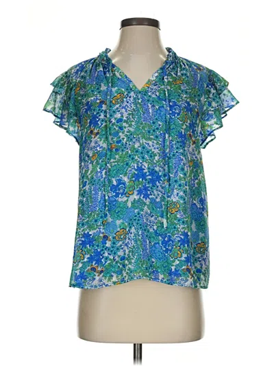 Pre-owned J By Joie Short Sleeve Blouse In Blue