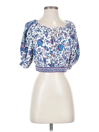 Pre-owned J By Joie Short Sleeve Blouse In Blue