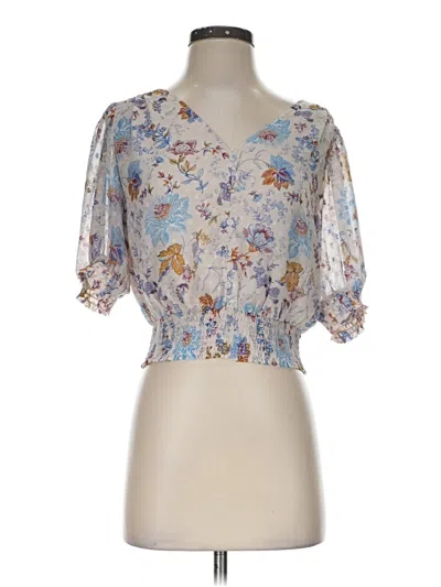 Pre-owned J By Joie Short Sleeve Blouse In Blue