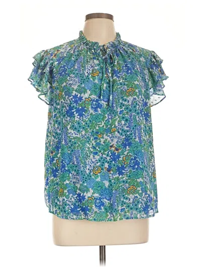 Pre-owned J By Joie Short Sleeve Blouse In Blue