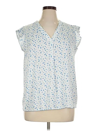 Pre-owned J By Joie Short Sleeve Blouse In Blue