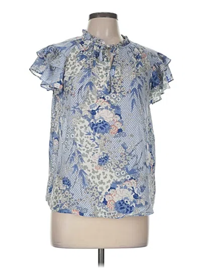Pre-owned J By Joie Short Sleeve Blouse In Blue